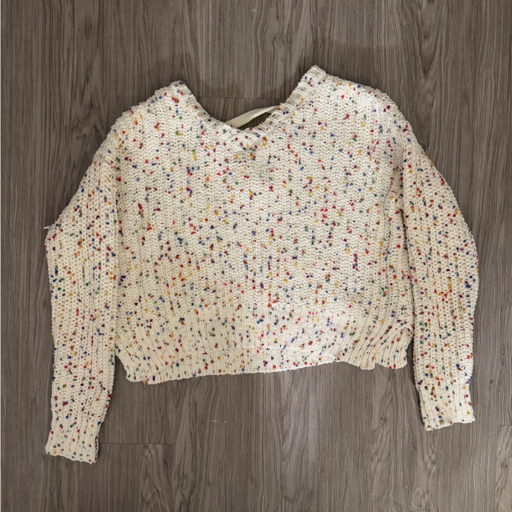 BCX Multicolor Speckled Crew Neck Sweater